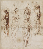 B 016
<br/>
Schetsen van karyatiden
<br/>
<em>Lanfranco, Giovanni (1582-1647)</em>